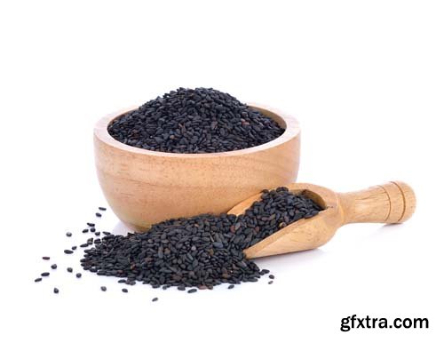 Black Sesame Seeds Isolated  -10xJPGs