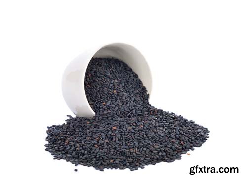 Black Sesame Seeds Isolated  -10xJPGs