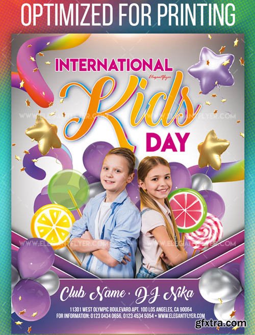 International Kids Day Invitation Premium Flyer Template in PSD