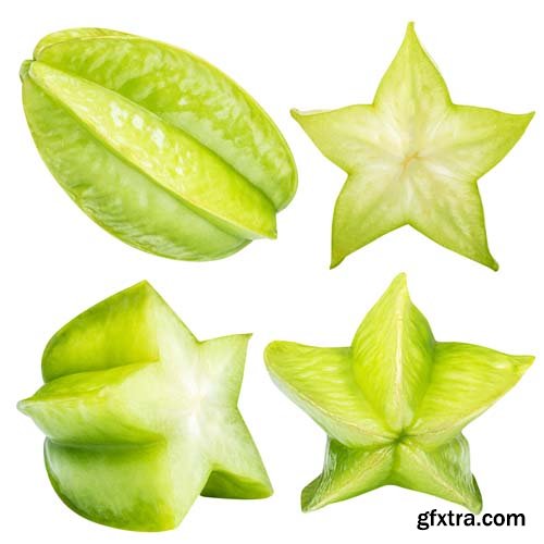 Carambola Starfruit Isolated - 5xJPGs