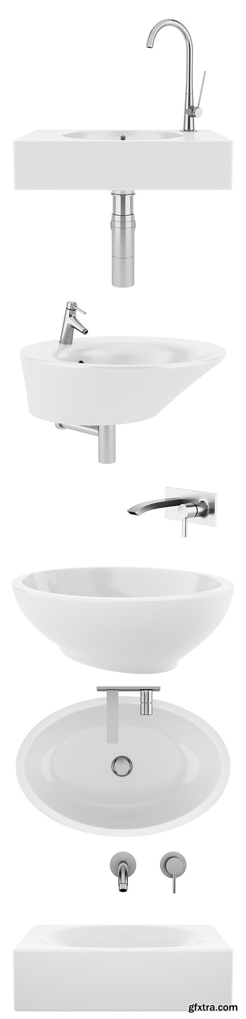 Ceramic Bathroom Sink Isolated - 15xJPGs