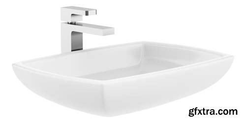 Ceramic Bathroom Sink Isolated - 15xJPGs