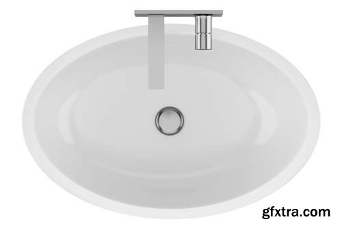 Ceramic Bathroom Sink Isolated - 15xJPGs