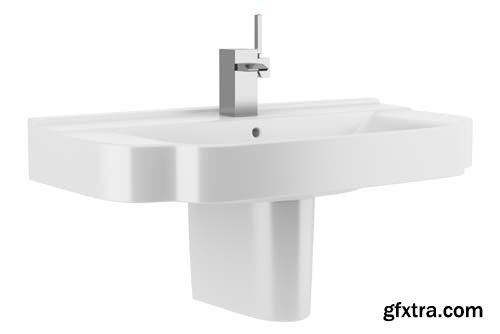 Ceramic Bathroom Sink Isolated - 15xJPGs