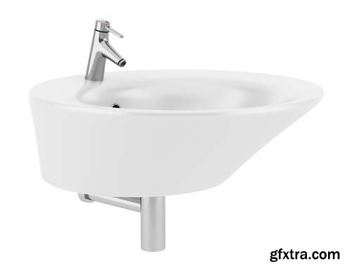 Ceramic Bathroom Sink Isolated - 15xJPGs