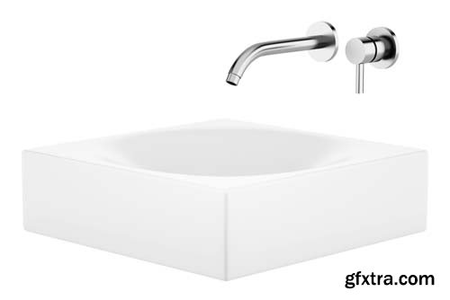 Ceramic Bathroom Sink Isolated - 15xJPGs