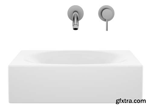 Ceramic Bathroom Sink Isolated - 15xJPGs