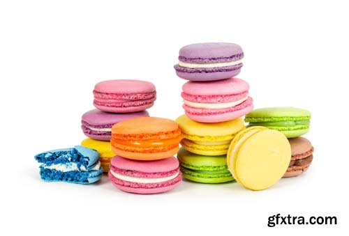 Colorful Macaroons Isolated - 6xJPGs