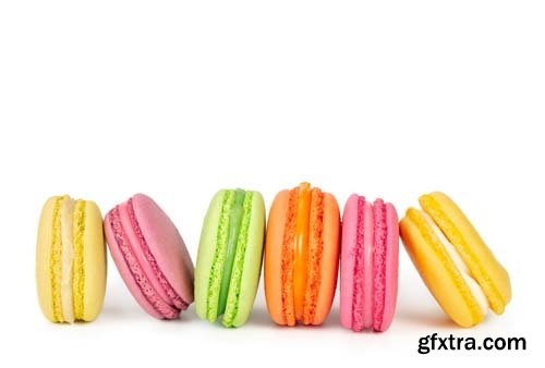 Colorful Macaroons Isolated - 6xJPGs