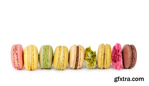 Colorful Macaroons Isolated - 6xJPGs