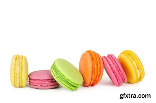 Colorful Macaroons Isolated - 6xJPGs