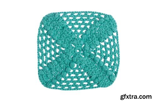 Crochet Handmade Decorative Napkin Isolated - 12xJPGs