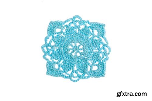 Crochet Handmade Decorative Napkin Isolated - 12xJPGs