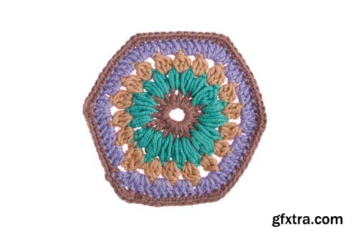 Crochet Handmade Decorative Napkin Isolated - 12xJPGs