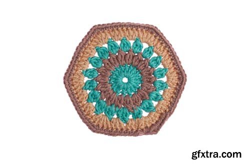 Crochet Handmade Decorative Napkin Isolated - 12xJPGs