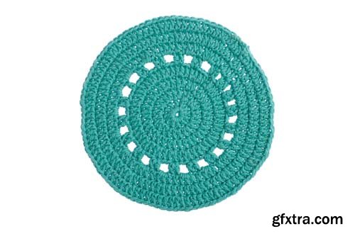 Crochet Handmade Decorative Napkin Isolated - 12xJPGs