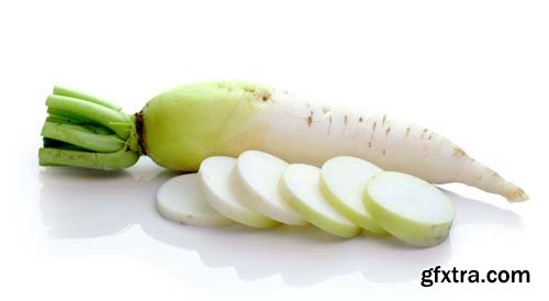 Daikon Radishes Isolated - 10xJPGs