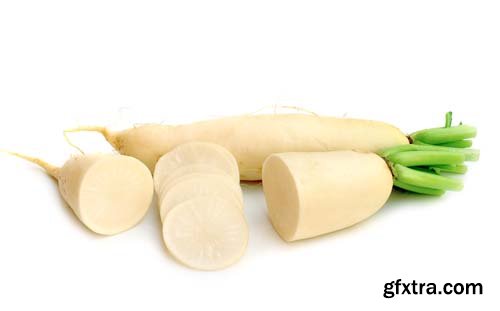 Daikon Radishes Isolated - 10xJPGs