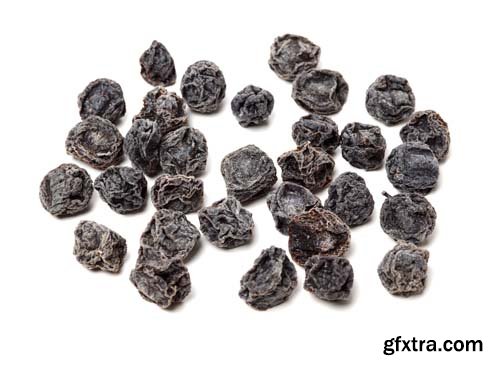 Dried Black Plums Isolated - 7xJPGs