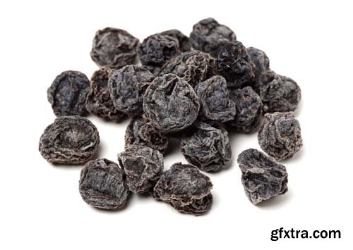 Dried Black Plums Isolated - 7xJPGs