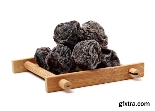 Dried Black Plums Isolated - 7xJPGs