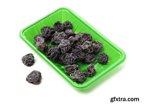 Dried Black Plums Isolated - 7xJPGs