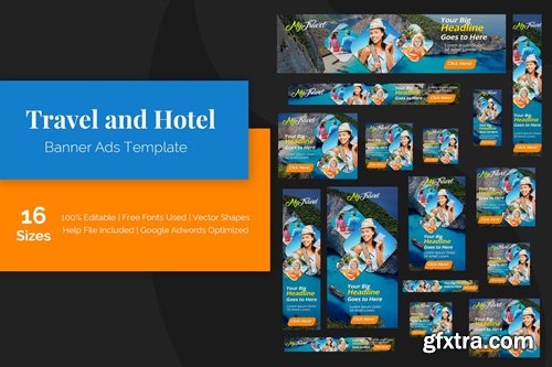 Travel and Hotel Banner Ads Template