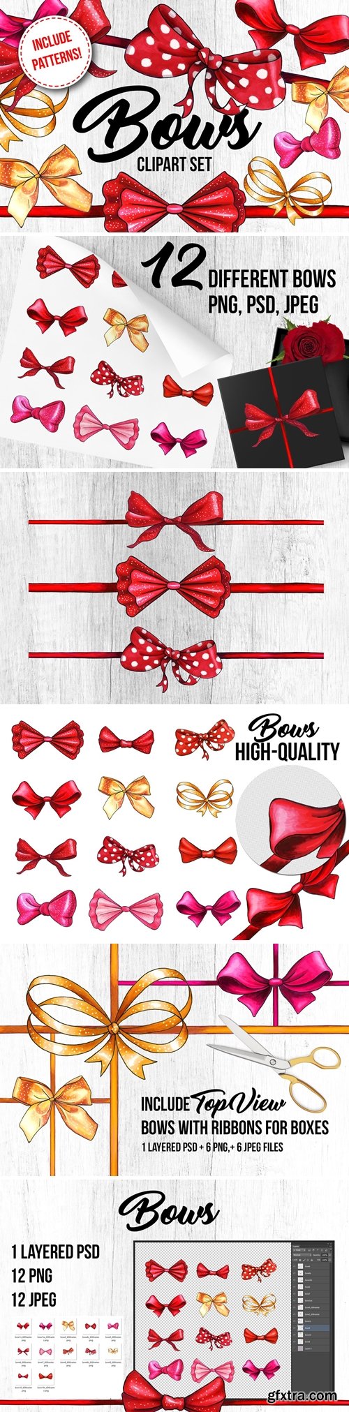 CM - Bows and Ribbons Marker Clipart 3371003