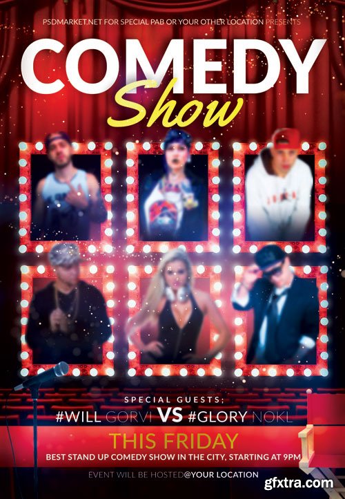 COMEDY SHOW FLYER – PSD TEMPLATE