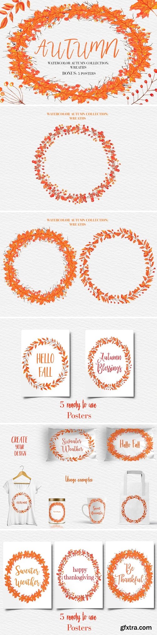 CM - Autumn Wreaths Clipart 2199346