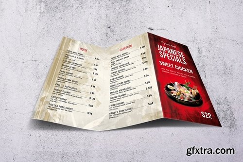 Japanese Trifold Food Menu V2