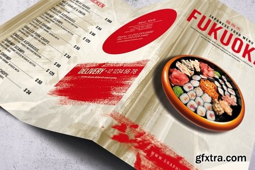 Japanese Trifold Food Menu V2