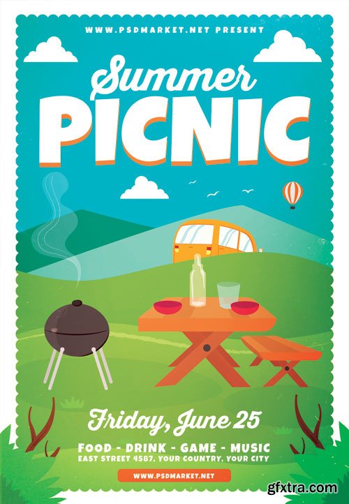 SUMMER PICNIC FLYER – PSD TEMPLATE