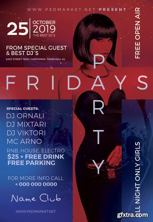 FRIDAYS PARTY FLYER – PSD TEMPLATE