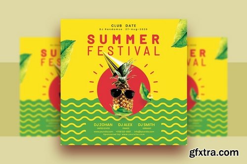 Summer Festival Party Flyer & Instagram Post V-9