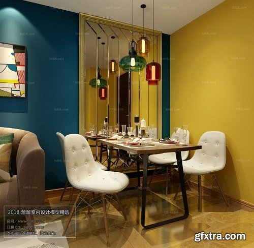 Kitchen & Diningroom Interior Scene 12