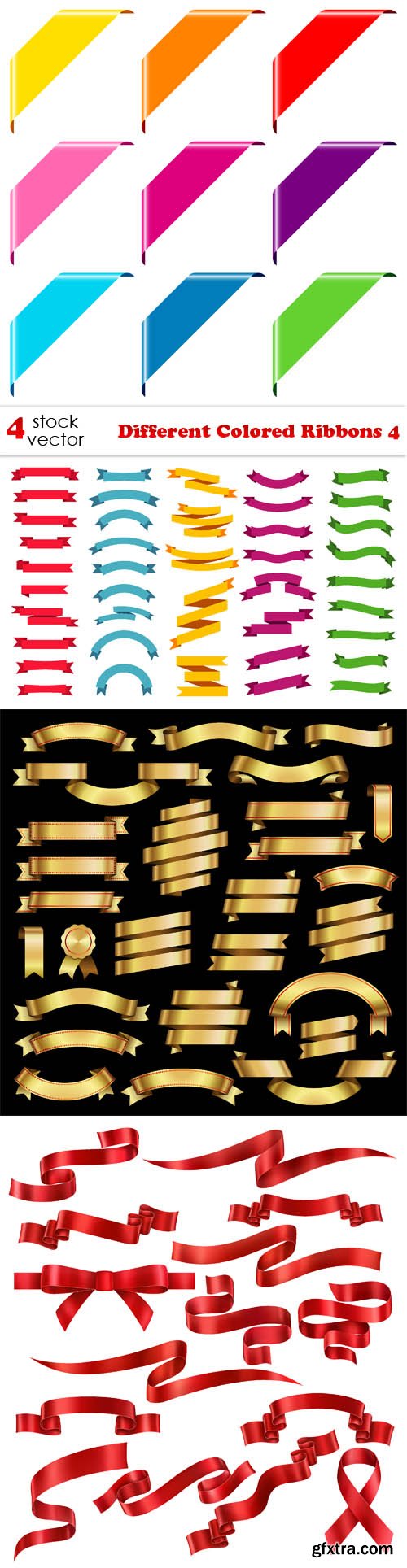 Vectors - Different Colored Ribbons 4
