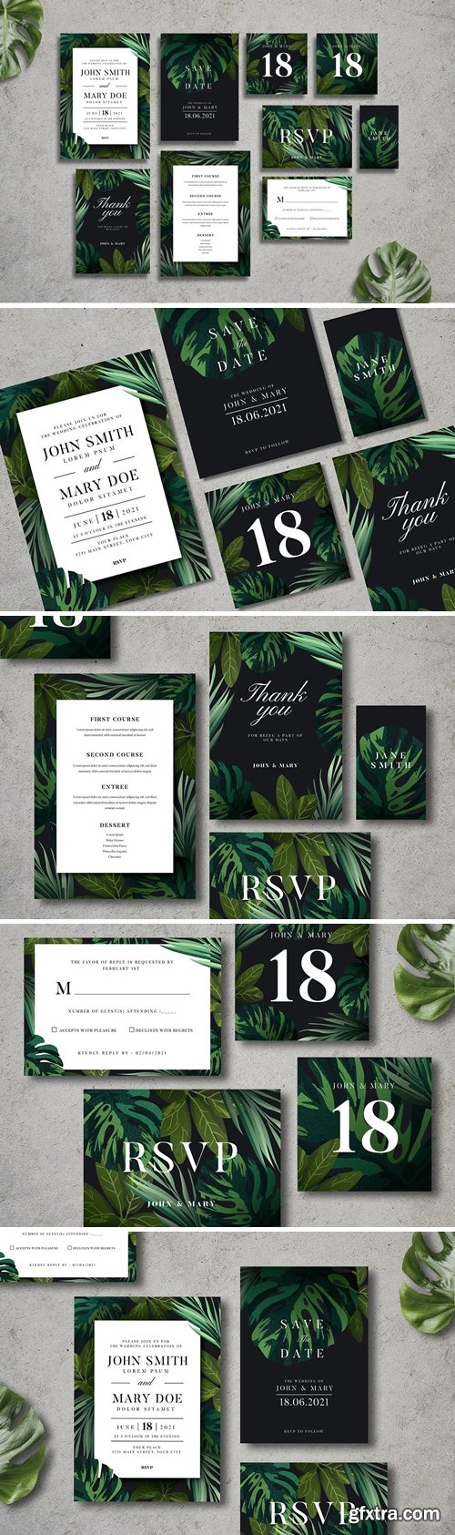 Tropical Wedding Invitation Suite