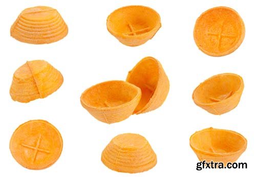 Empty Baked Tartlet Isolated - 8xJPGs