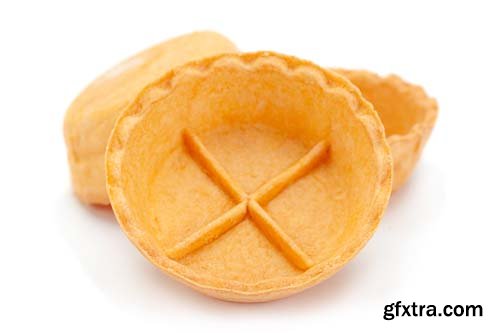 Empty Baked Tartlet Isolated - 8xJPGs