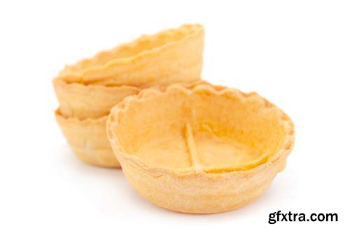 Empty Baked Tartlet Isolated - 8xJPGs