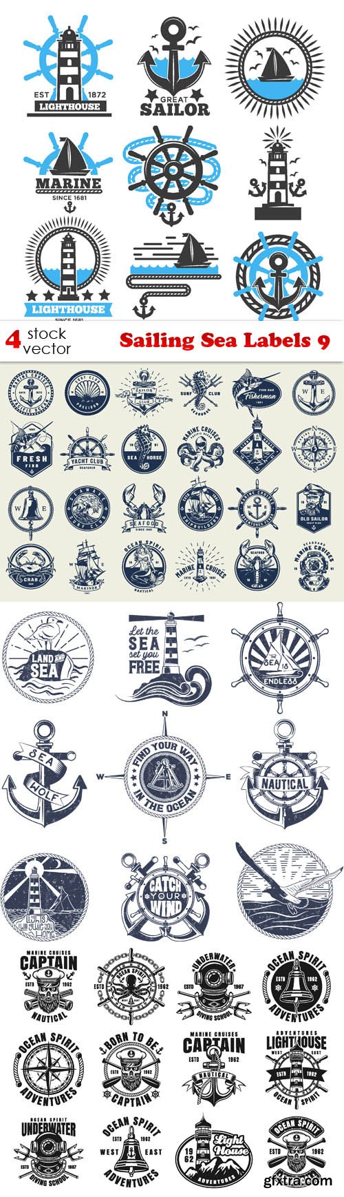 Vectors - Sailing Sea Labels 9