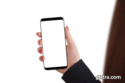 Hand Holding Modern Smartphone Isolated - 15xJPGs