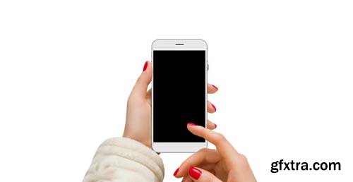 Hand Holding Modern Smartphone Isolated - 15xJPGs