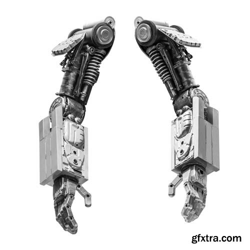 Metallic Robot Hand Isolated - 10xJPGs