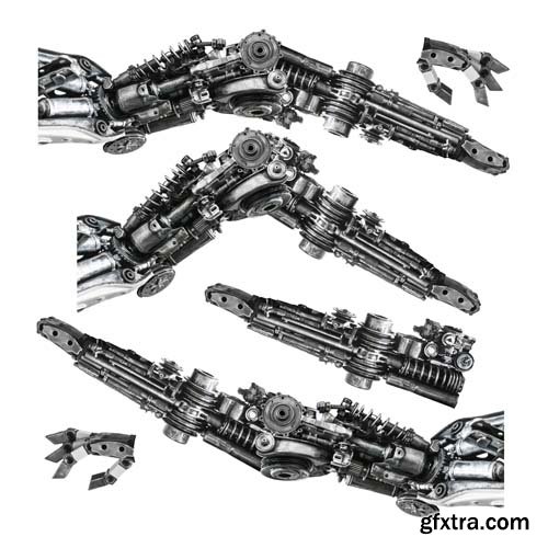 Metallic Robot Hand Isolated - 10xJPGs