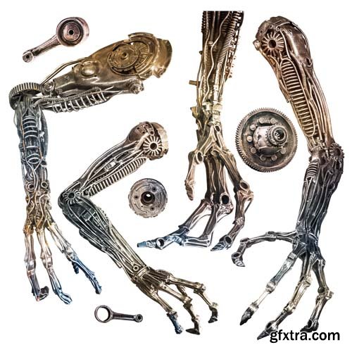 Metallic Robot Hand Isolated - 10xJPGs