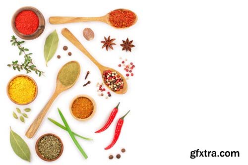 Mix Of Spices Isolated - 7xJPGs