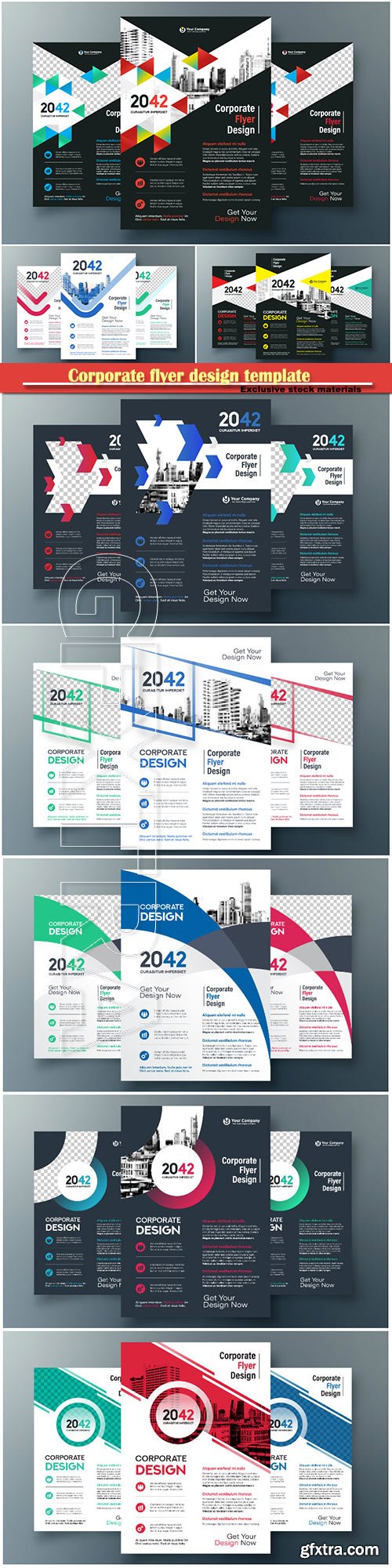 Corporate flyer design template, business vector design template