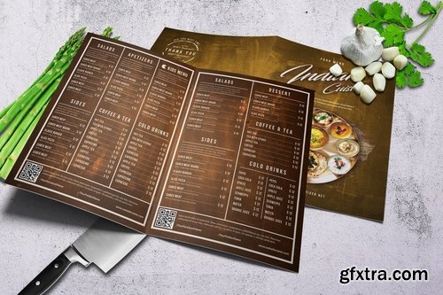 Indian Cuisine A4 & US Letter Bifold Menu